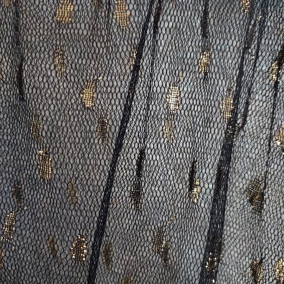 Eva Franco Black Sheer Maxi Skirt w/Gold Shimmer Accent Size 4 - Picture 6 of 7